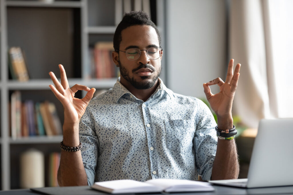 A man working on controlling emotions