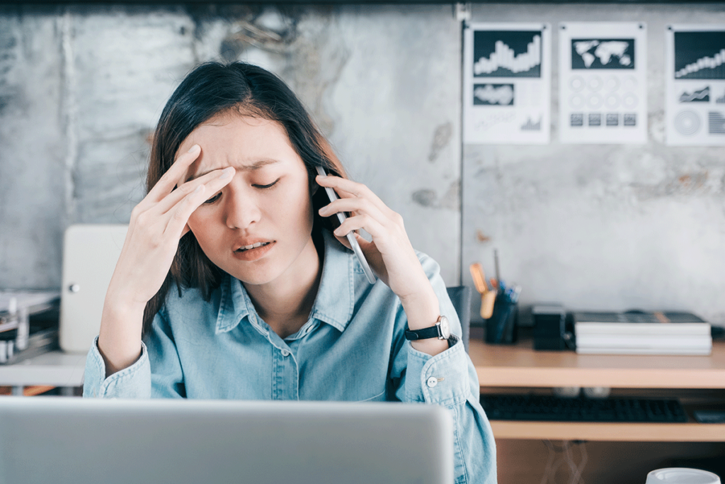 A woman experiencing stress and substance abuse